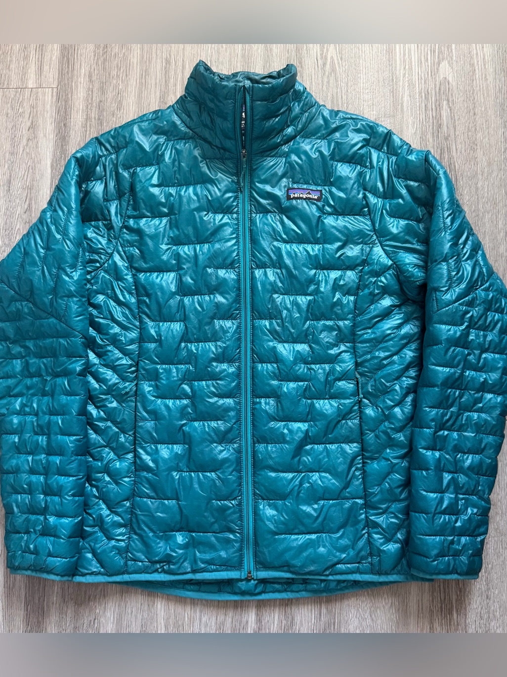 Patagonia Micro Puff Jacket Womens Medium Emerald/Teal Green Puffer Coat